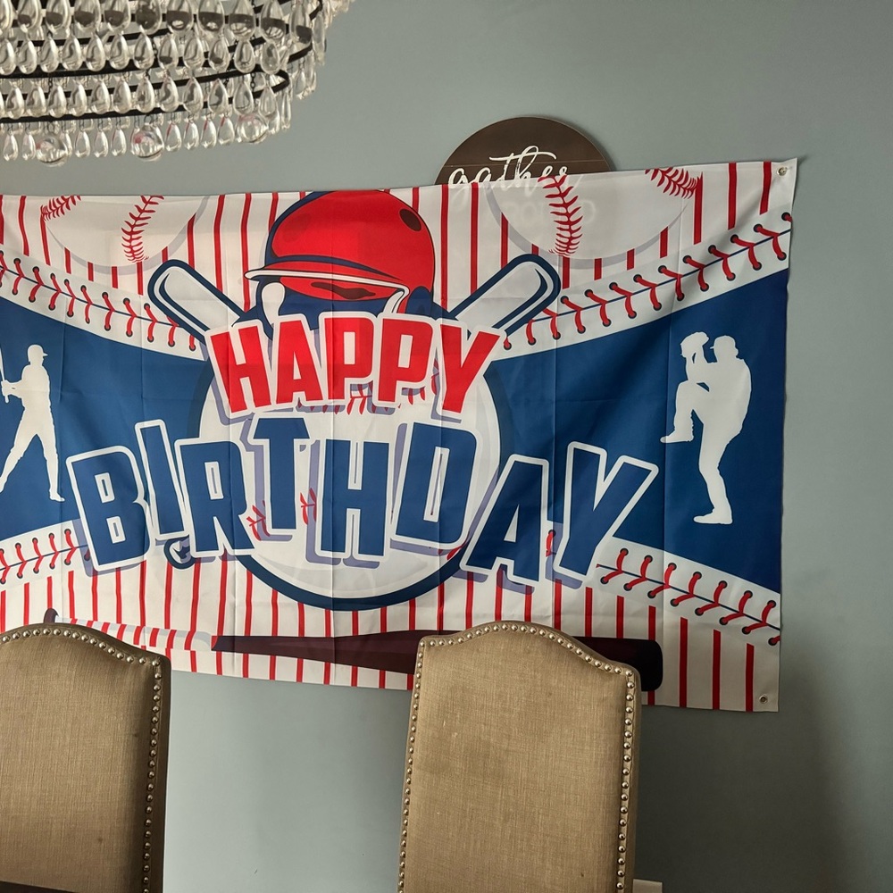 Baseball Happy Birthday Banner